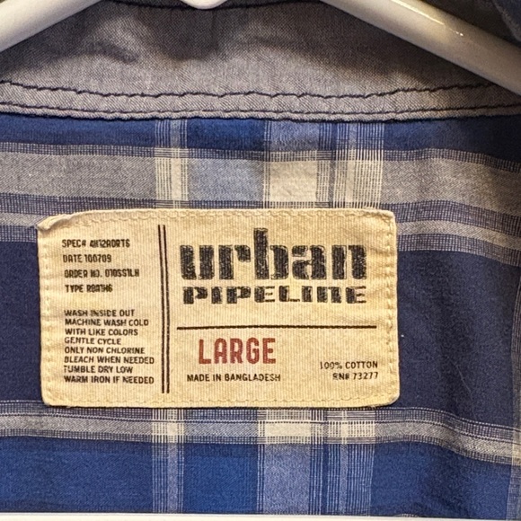 Urban Pipeline Blue and White Plaid Button Down Shirt - Picture 2 of 5